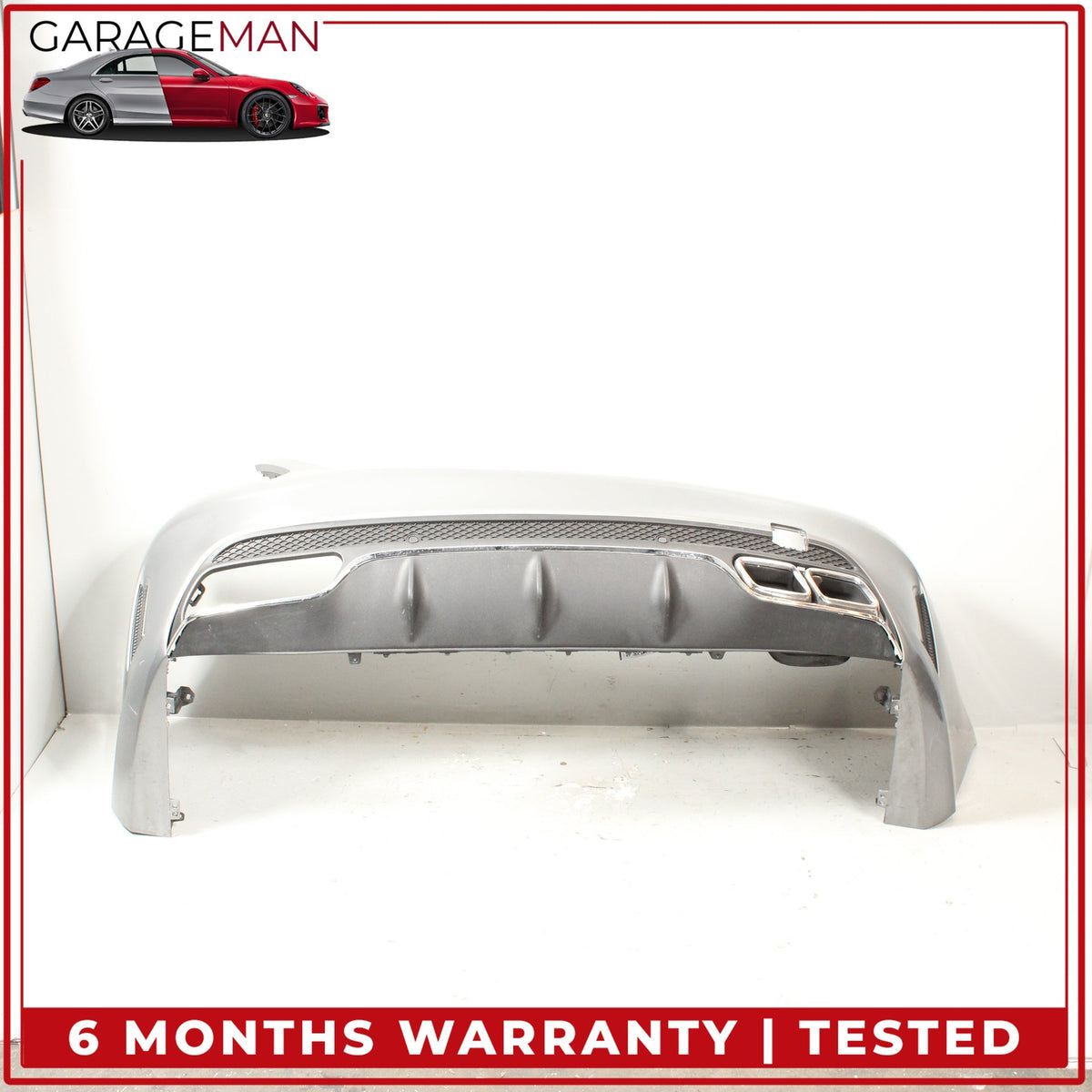 2015-2018 Mercedes-Benz C300 W205 Sport Rear Bumper Cover Assembly Silver OEM