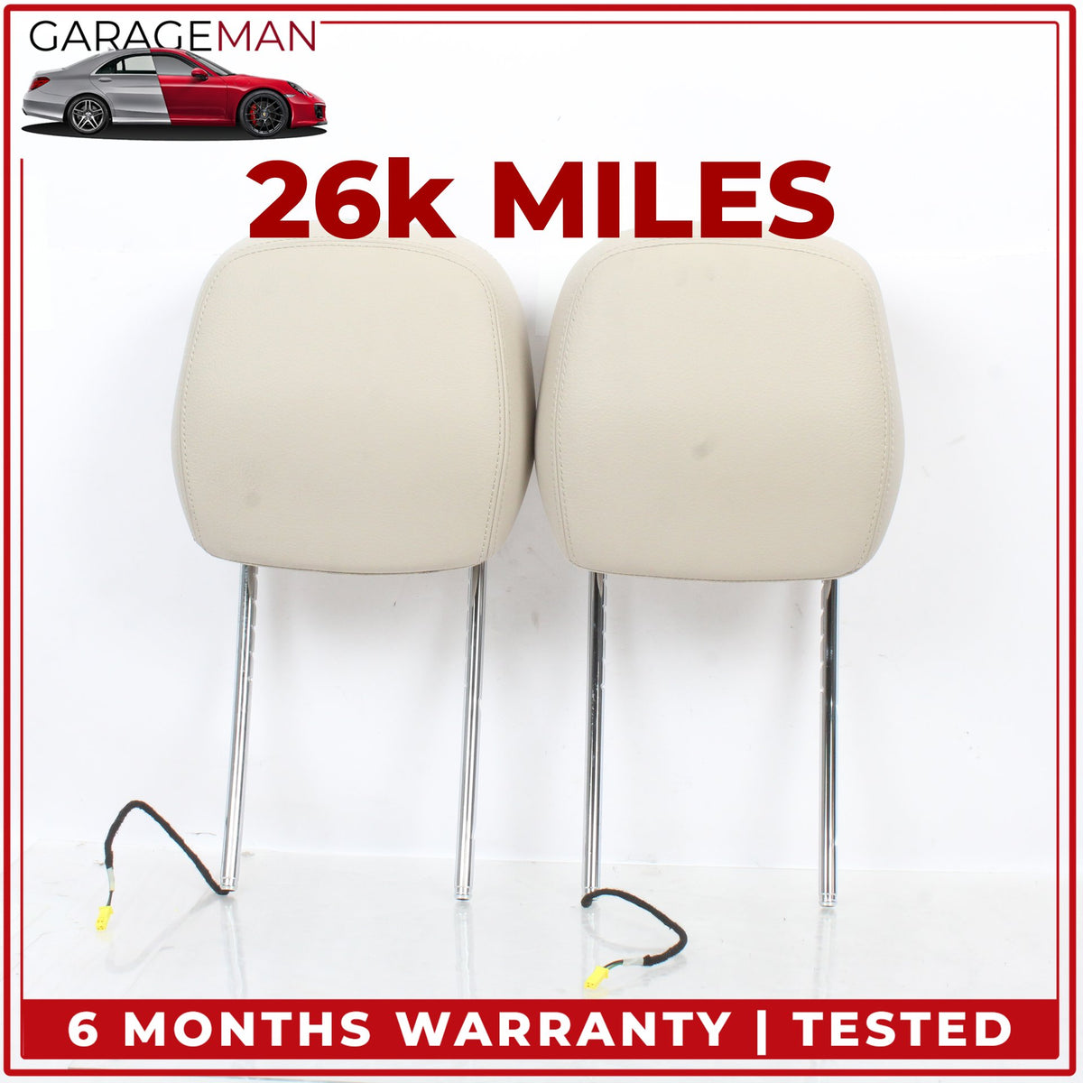 2010-2017 Mercedes C207 E400 Coupe Front Left and Right Seat Headrest Beige OEM