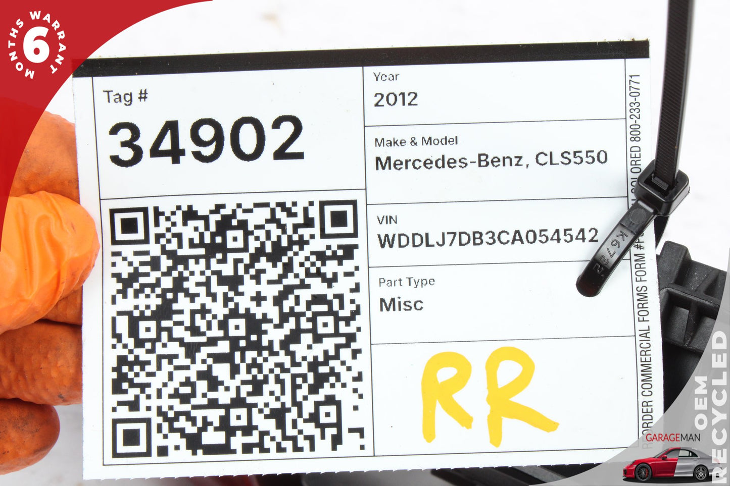 2012-2018 Mercedes W218 CLS550 Right Passenger Side Exterior Door Handle Red OEM