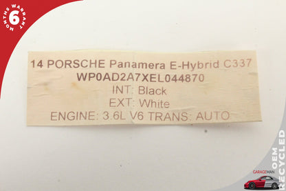 2014-2016 Porsche Panamera 970 E-Hybrid Battery Cooling Matt F00VB08001-00 OEM