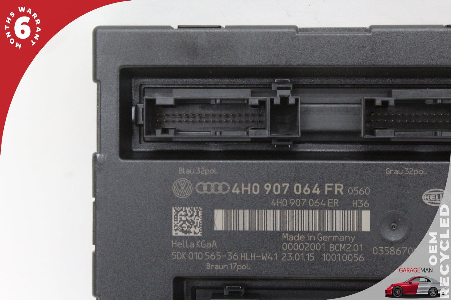 2012-2018 Audi A6 Sedan Keyless Comfort Body Control Module 4H0907064 OEM