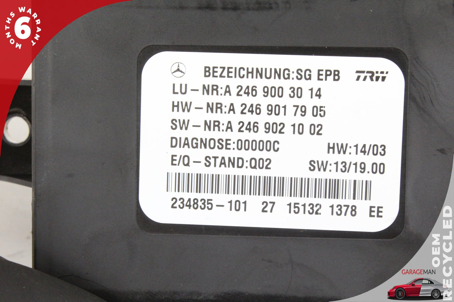2012-2020 Mercedes W117 CLA45 AMG Electronic Parking Brake Control Module OEM