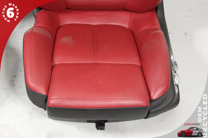 2015-2018 Porsche Macan 95B Front &amp; Rear Complete Leather Seat Assembly Red OEM