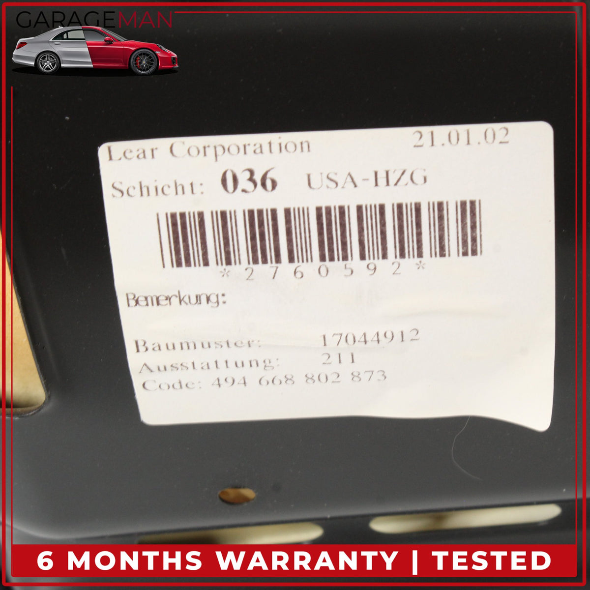 2001-2004 Mercedes R170 SLK230 SLK320 Front Left Lower Bottom Seat Cushion OEM