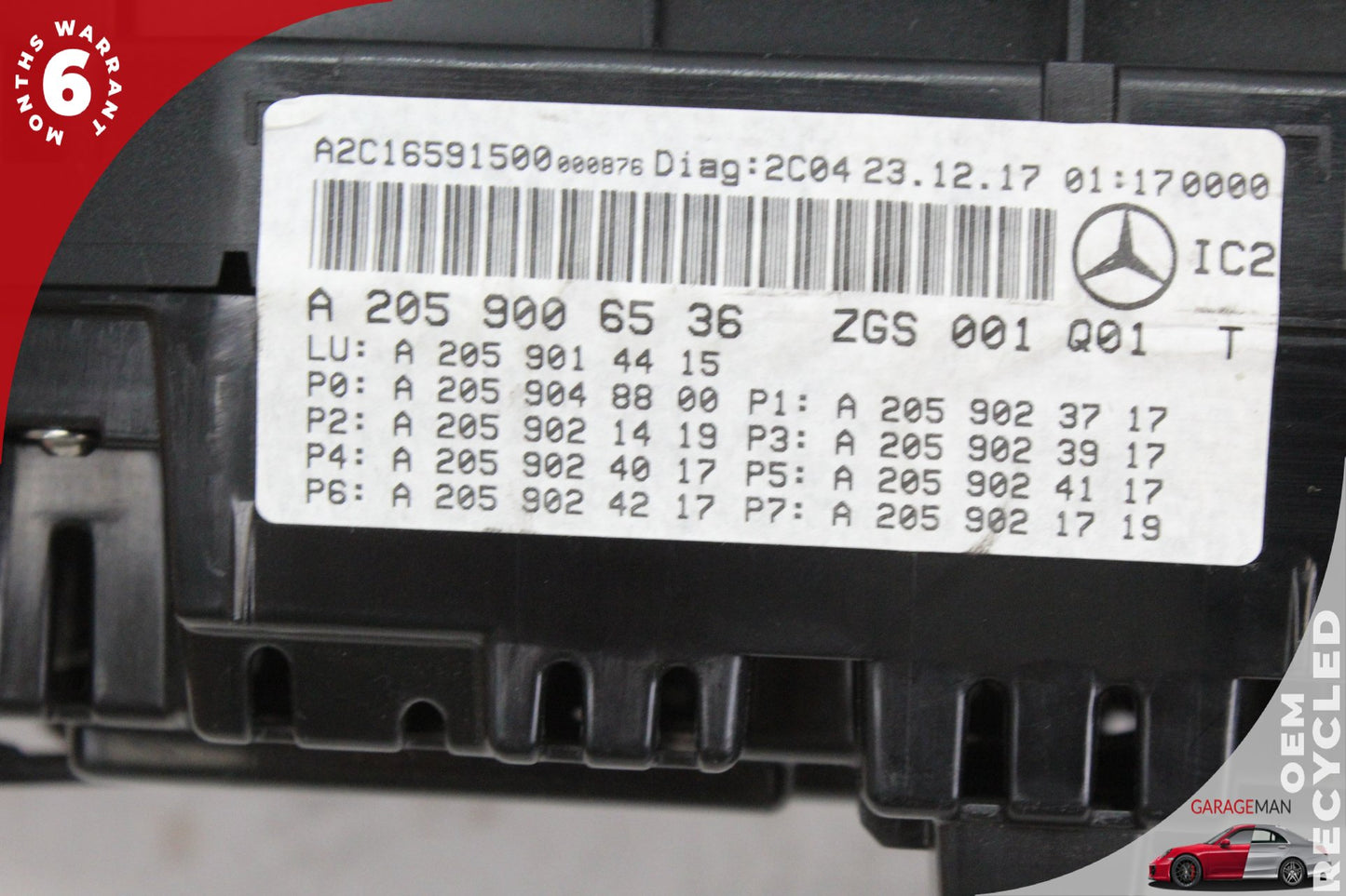 2018-2019 Mercedes W205 C350e Speedometer Instrument Cluster 2059006536 OEM