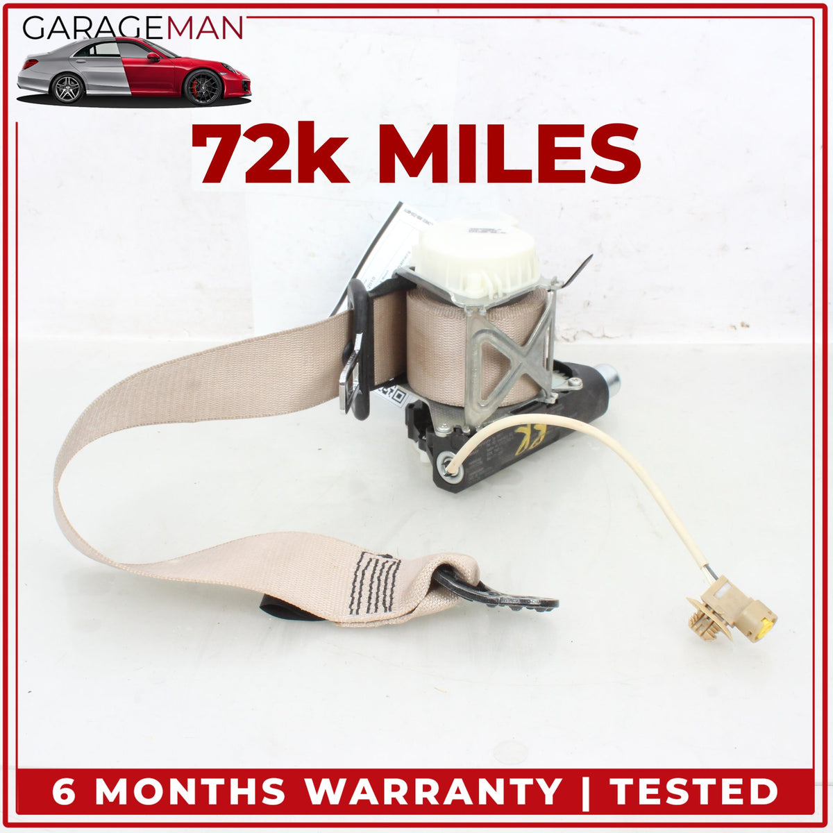 2010-2016 Porsche Panamera 970 Rear Left or Right Side Seat Belt Beige OEM