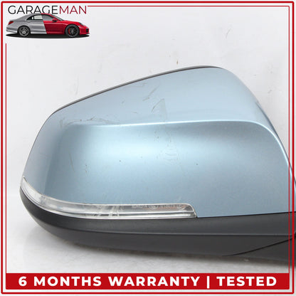 2012-2018 BMW 320i Front Right Side Door Rear View Mirror Blue Metallic OEM