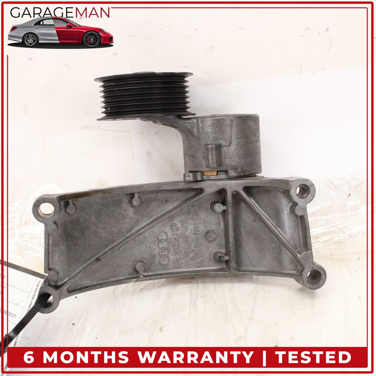 2009-2017 Audi A6 Engine Alternator Support Bracket w/ Pulley 06E903143D OEM