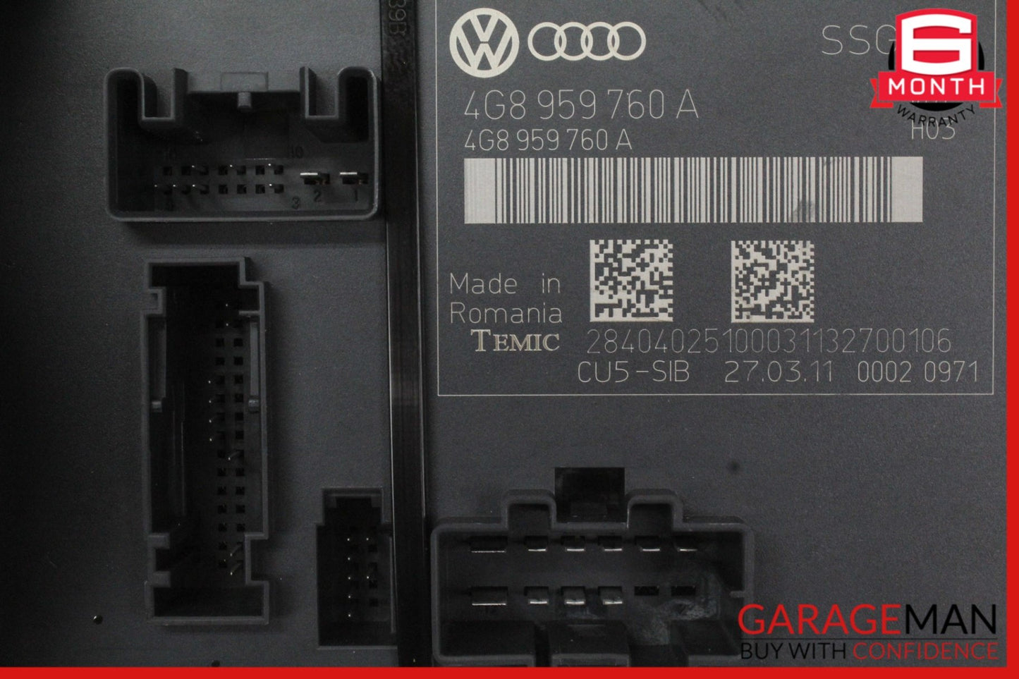 2012-2018 Audi A6 C7 Sedan Front Left Seat Control Module 4G8959760A OEM