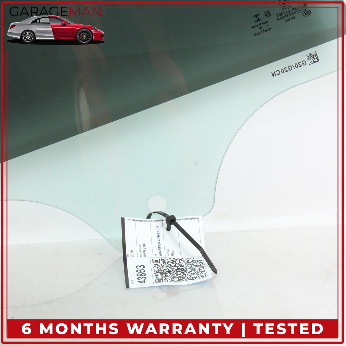 2019-2025 BMW 330i M340i 330e G20 Rear Left Driver Side Door Window Glass OEM