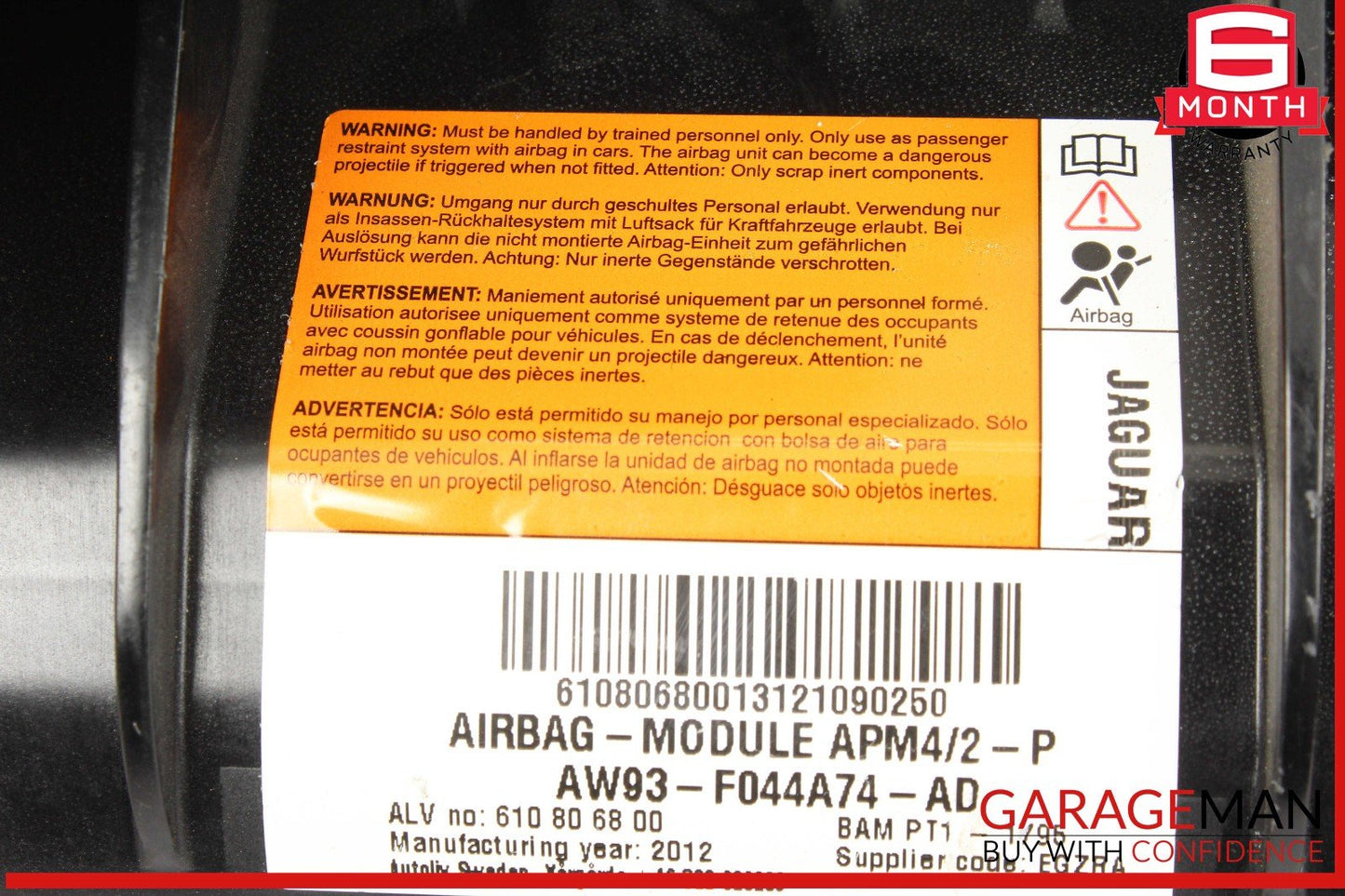 10-19 Jaguar XJ Front Right Passenger Dash SRS Airbag Air Bag OEM
