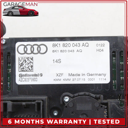 2013-2017 Audi A4 Front AC A/C Temperature Climate Control Panel 8K1820043AQ OEM