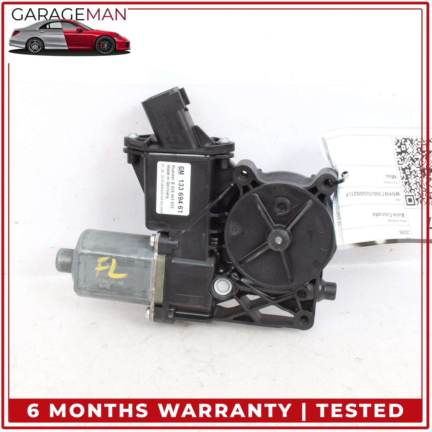 2016-2019 Buick Cascada Front Left Side Window Regulator Motor 13369461 OEM