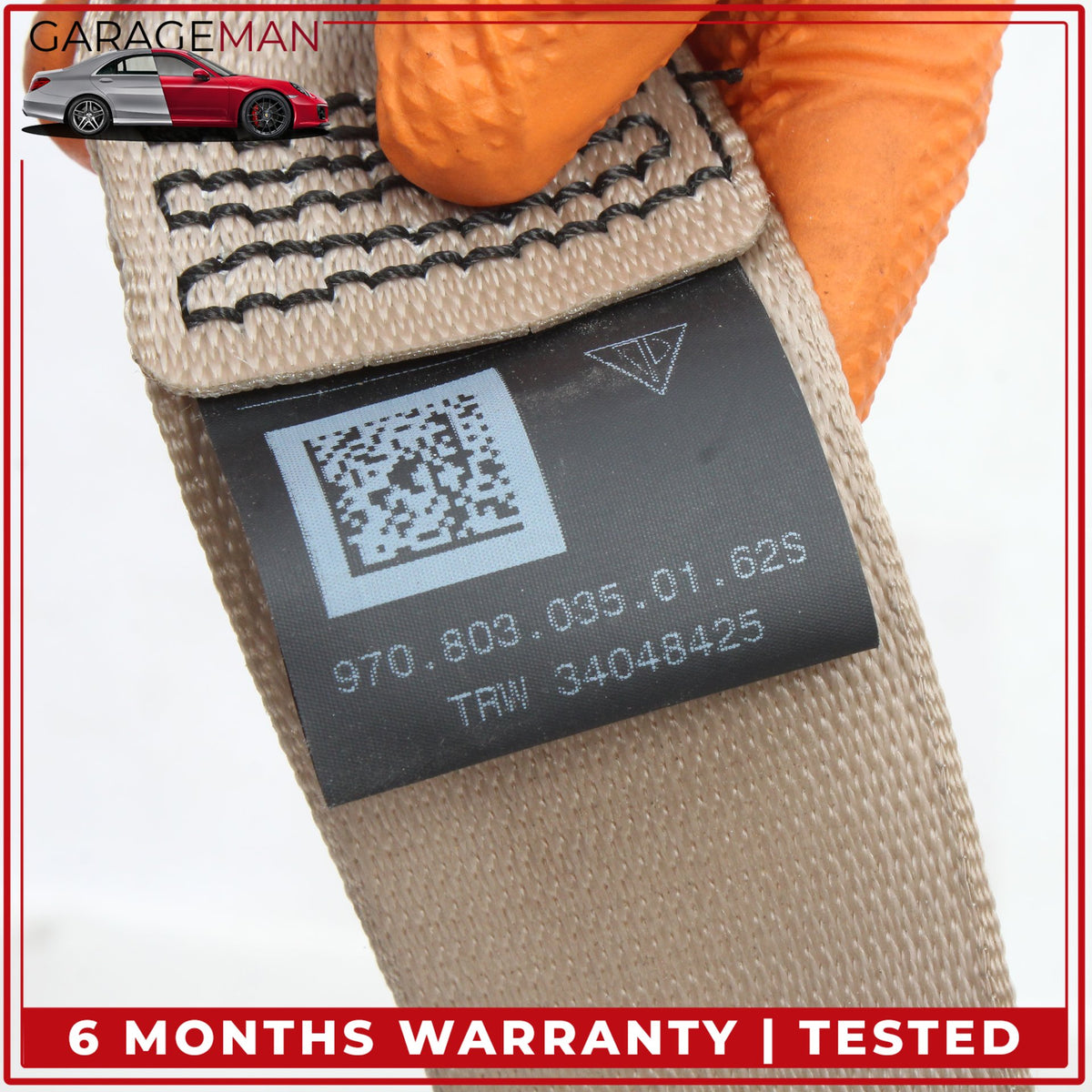 2010-2016 Porsche Panamera 970 Rear Left or Right Side Seat Belt Beige OEM