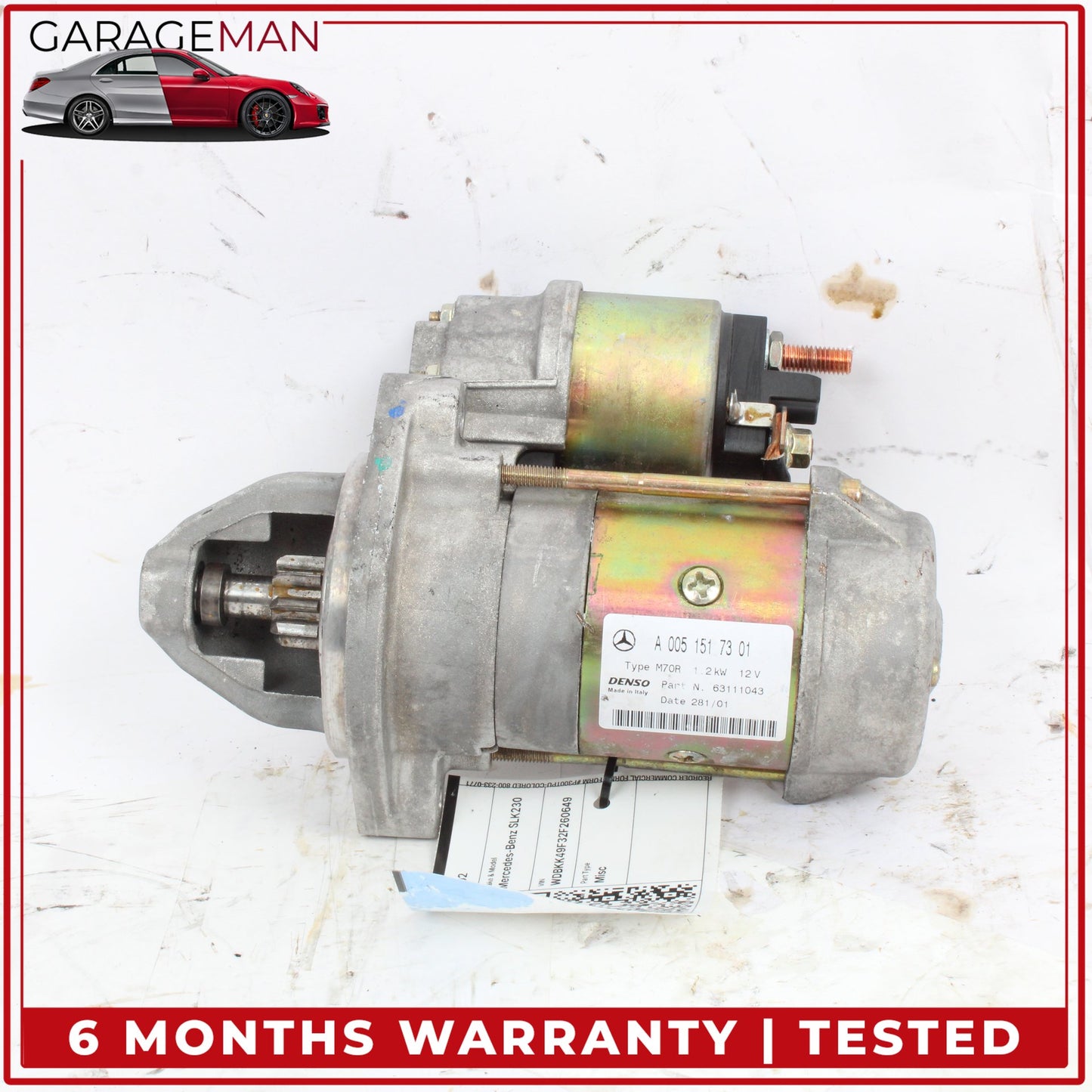 1997-2004 Mercedes R170 SLK230 Engine Starter Motor Denso 0051517301 OEM