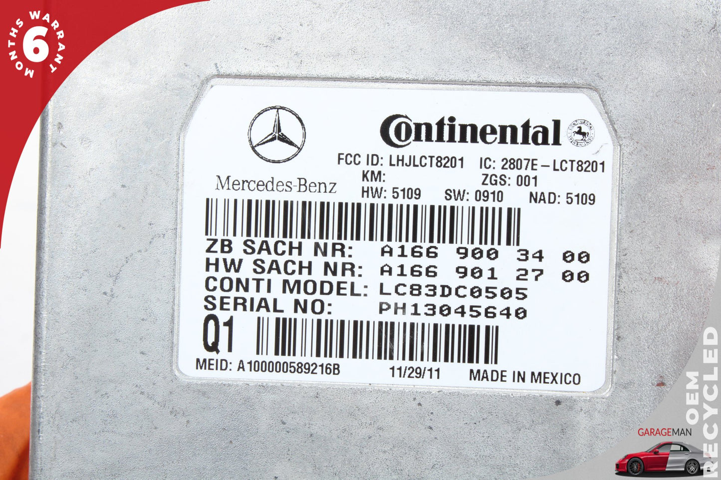 07-14 Mercedes CLS550 W218 Voice Communication Control Module 1669003400 OEM