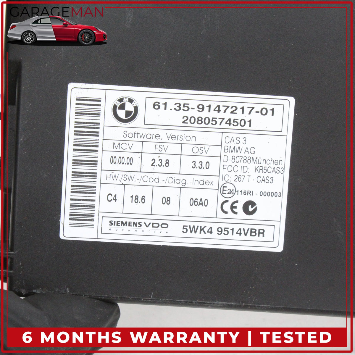 2007-2010 BMW X5 E70 3.0L Engine CAS 3 Control Module w/ Ignition Switch Set OEM