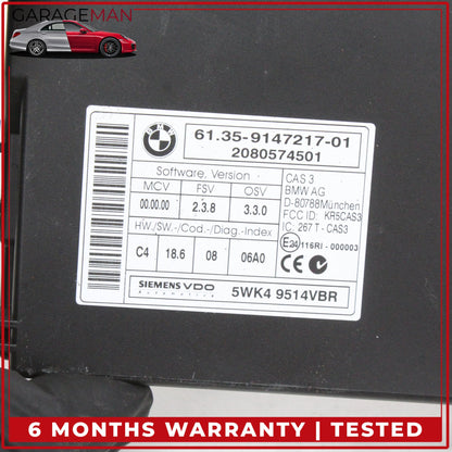 2007-2010 BMW X5 E70 3.0L Engine CAS 3 Control Module w/ Ignition Switch Set OEM