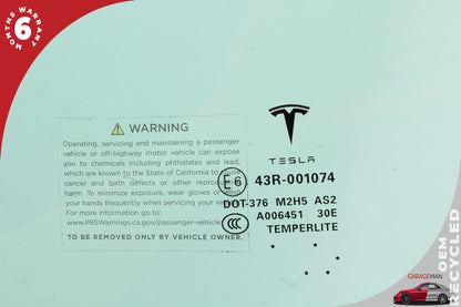 12-20 Tesla Model S 85D Hatchback Front Left Door Window Glass 600654700E