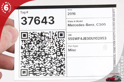 15-18 Mercedes-Benz C300 W205 Right Rear Interior Door Panel 2057304601