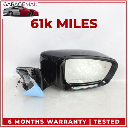 2017-2023 BMW 530e Right Door Rear View Mirror w/ Blind Spot Blue Metallic OEM