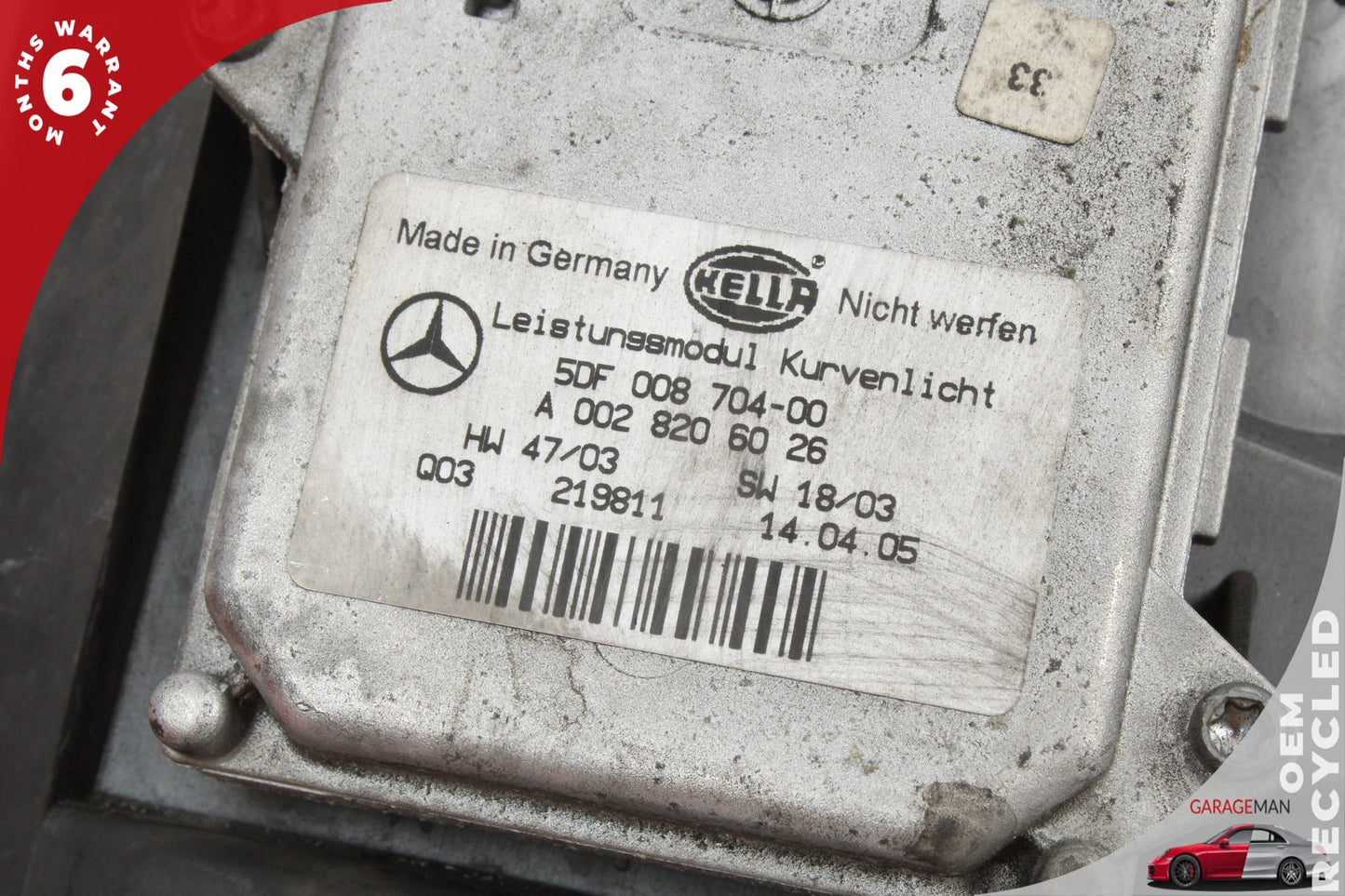 06-09 Mercedes-Benz CLK350 W209 Convertible Front Right Head Light Lamp Bi-Xenon 0028206026