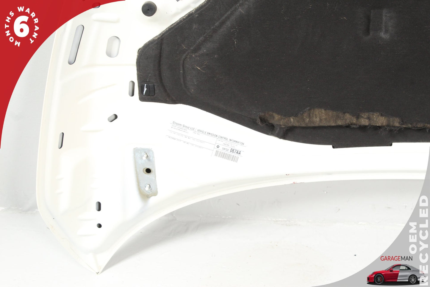 2012-2019 Fiat 500e Front Hood Bonnet Cover Panel White 68070524AB OEM