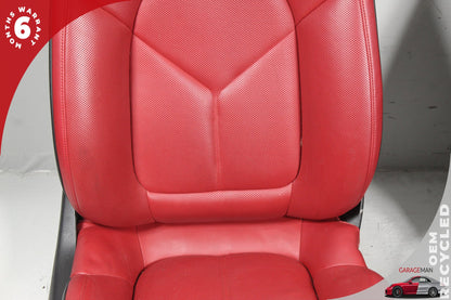 2015-2018 Porsche Macan 95B Front &amp; Rear Complete Leather Seat Assembly Red OEM