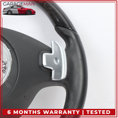 2014-2017 Mercedes W222 S550e Steering Wheel Wood w/ Paddle Shifters Black OEM