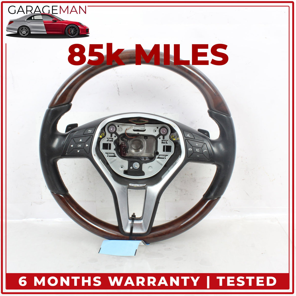 2012-2018 Mercedes W212 E350 CLS550 Steering Wheel w/ Paddle Shifters Wood OEM