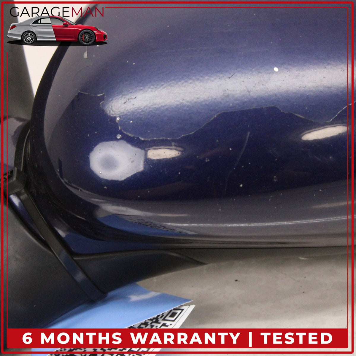 1999-2005 Porsche 911 Carrera 996 Left Door Rear View Mirror Blue Metallic OEM