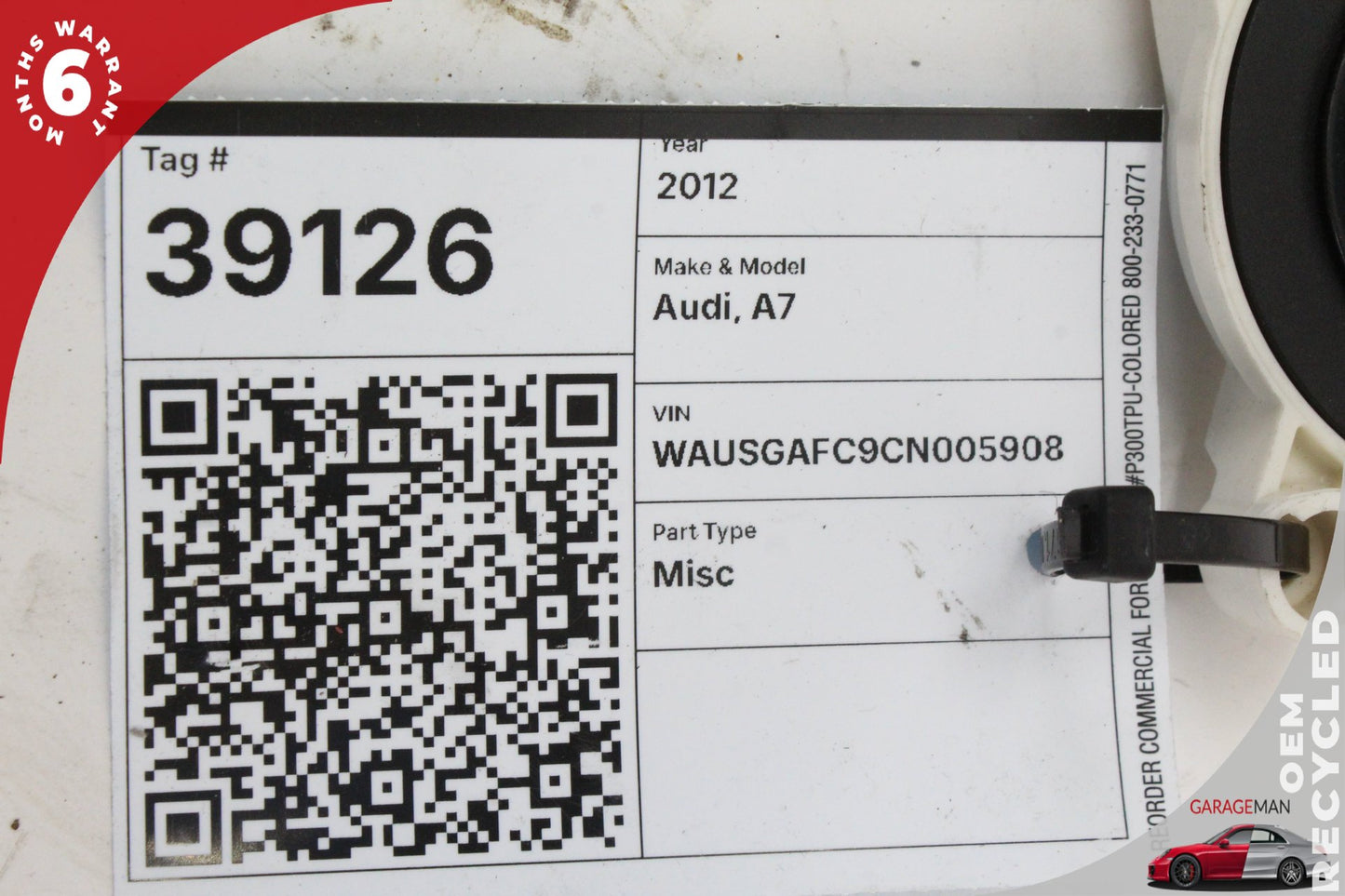 2012-2018 Audi A7 S7 Rear Left Driver Side Window Regulator Motor 8K0959802B OEM
