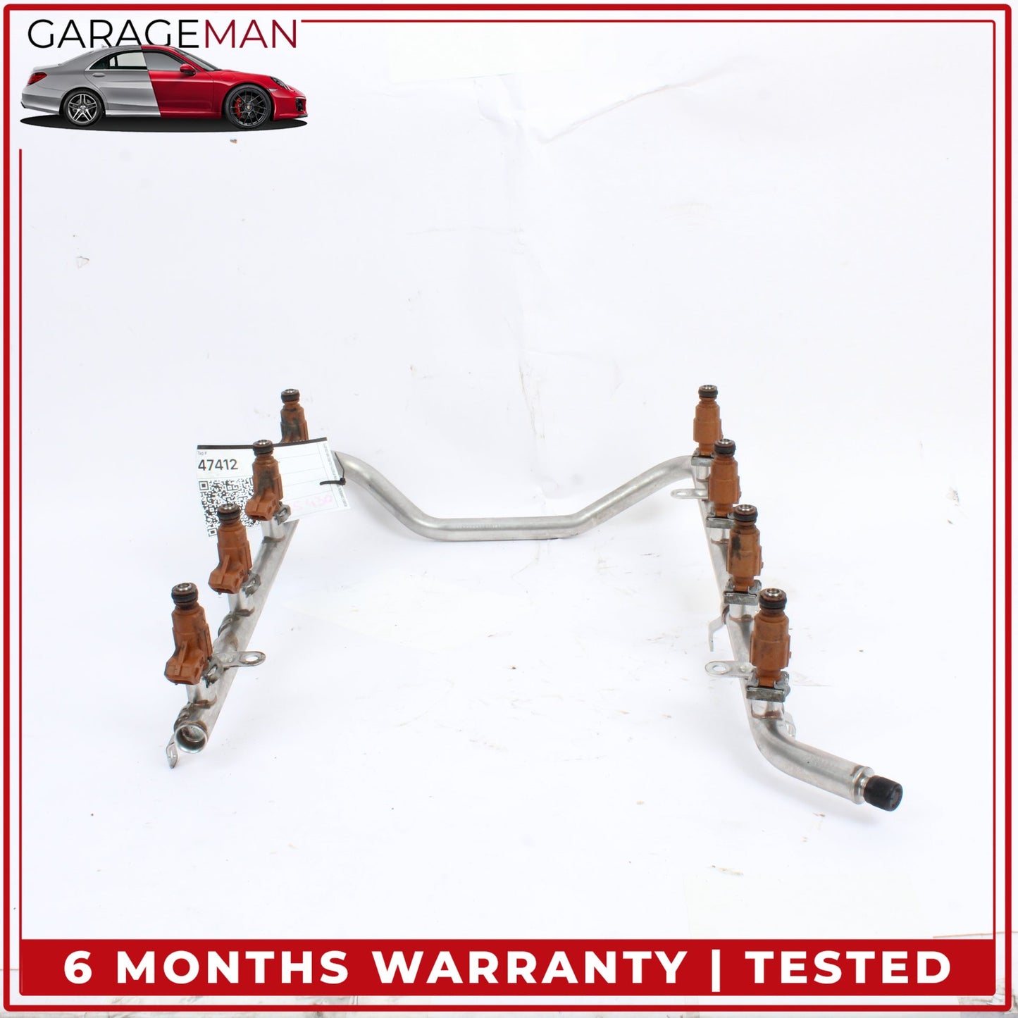 1998-2006 Mercedes W220 S430 CLK430 Fuel Rail Line w/ Injectors 1130700595 OEM