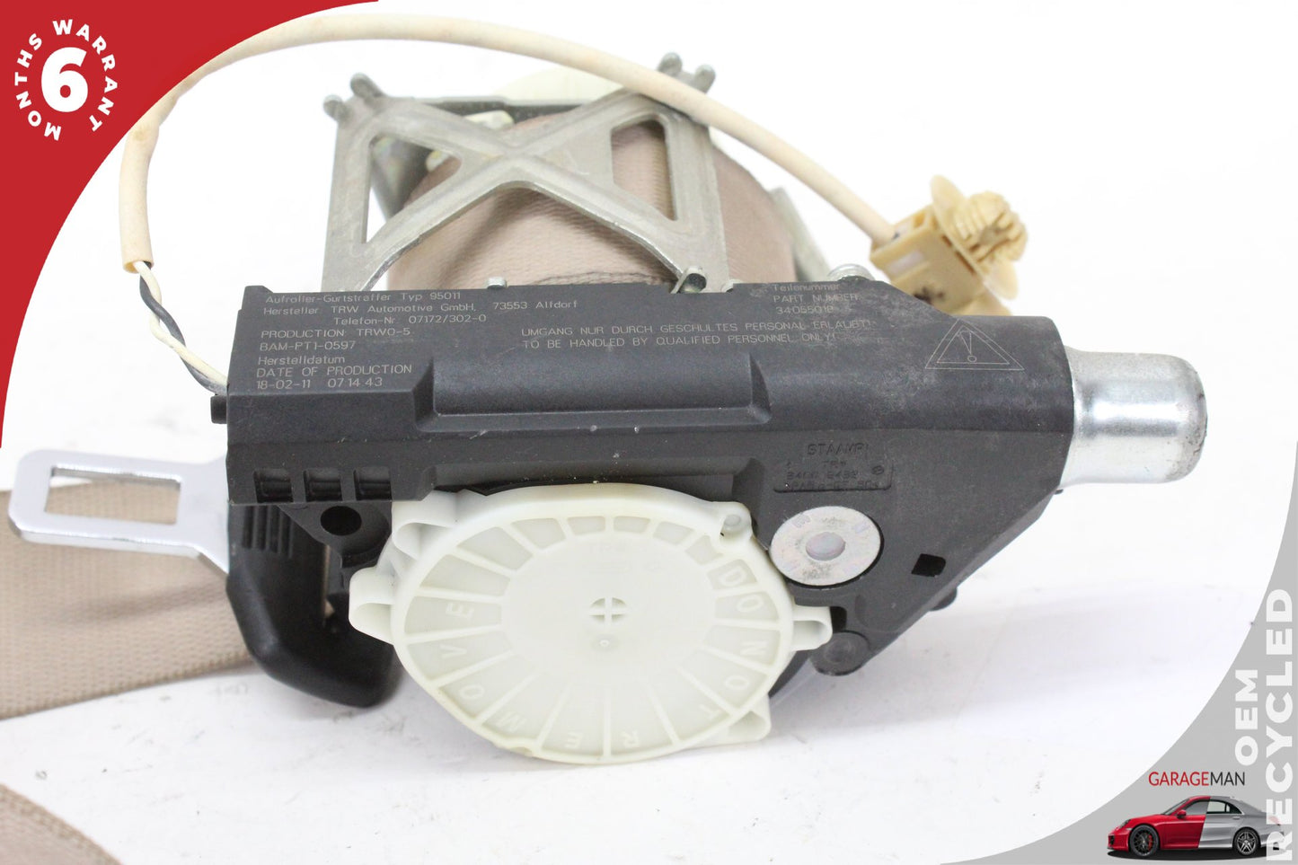 10-16 Porsche Panamera Sedan Right Rear Seat Belt 97080303501 Genuine