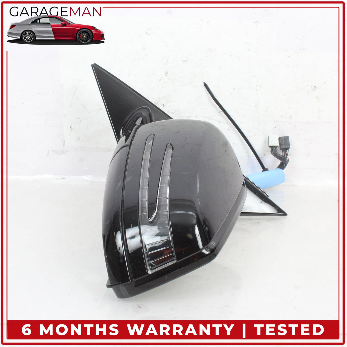 2010-2016 Mercedes W212 E350 Left Door Rear View Mirror w/ Blind Spot Black OEM