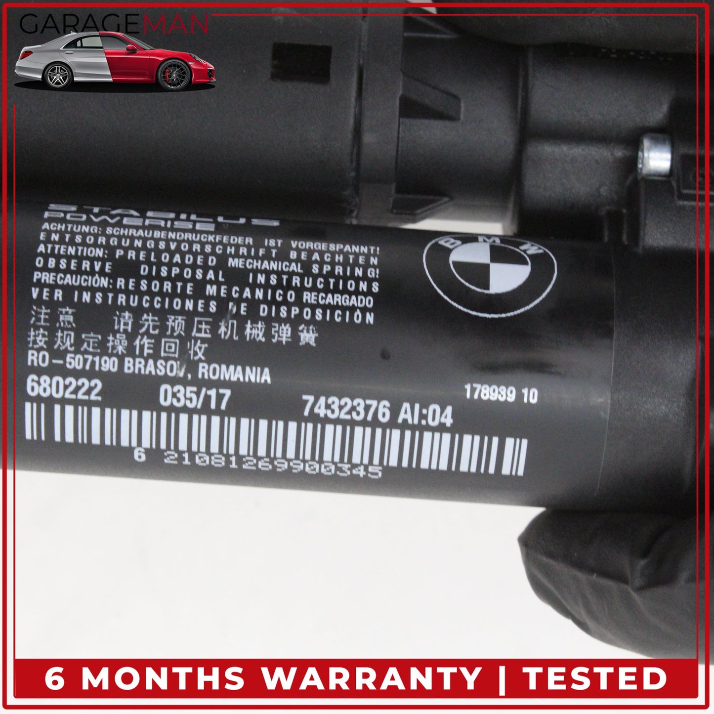 2014-2020 BMW 430i Rear Right Side Trunk Tailgate Lift Support Strut 7432376 OEM
