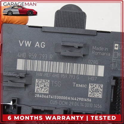 2011-2018 Audi A8 S8 Front Left Side Door Control Module Unit 4H0959793R OEM