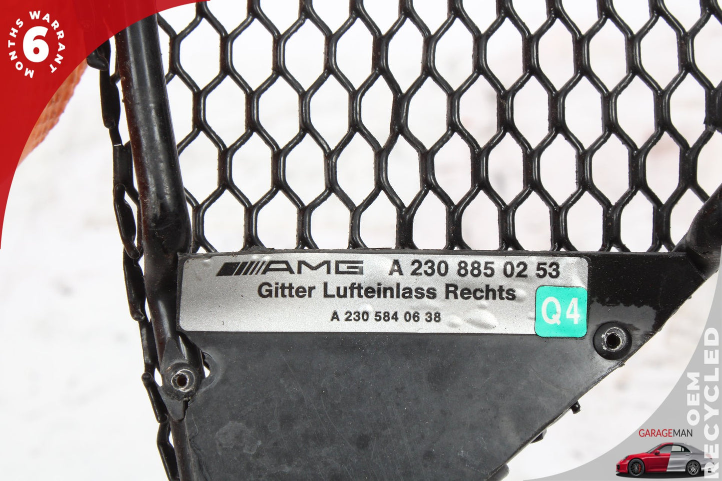 2003-2006 Mercedes R230 SL500 SL550 Front Bumper Grille Mesh Set of 3 Pc OEM