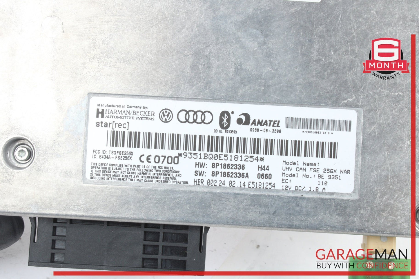 2008-2015 Audi TT 8J Bluetooth Telephone Communication Control Module 8P1862336