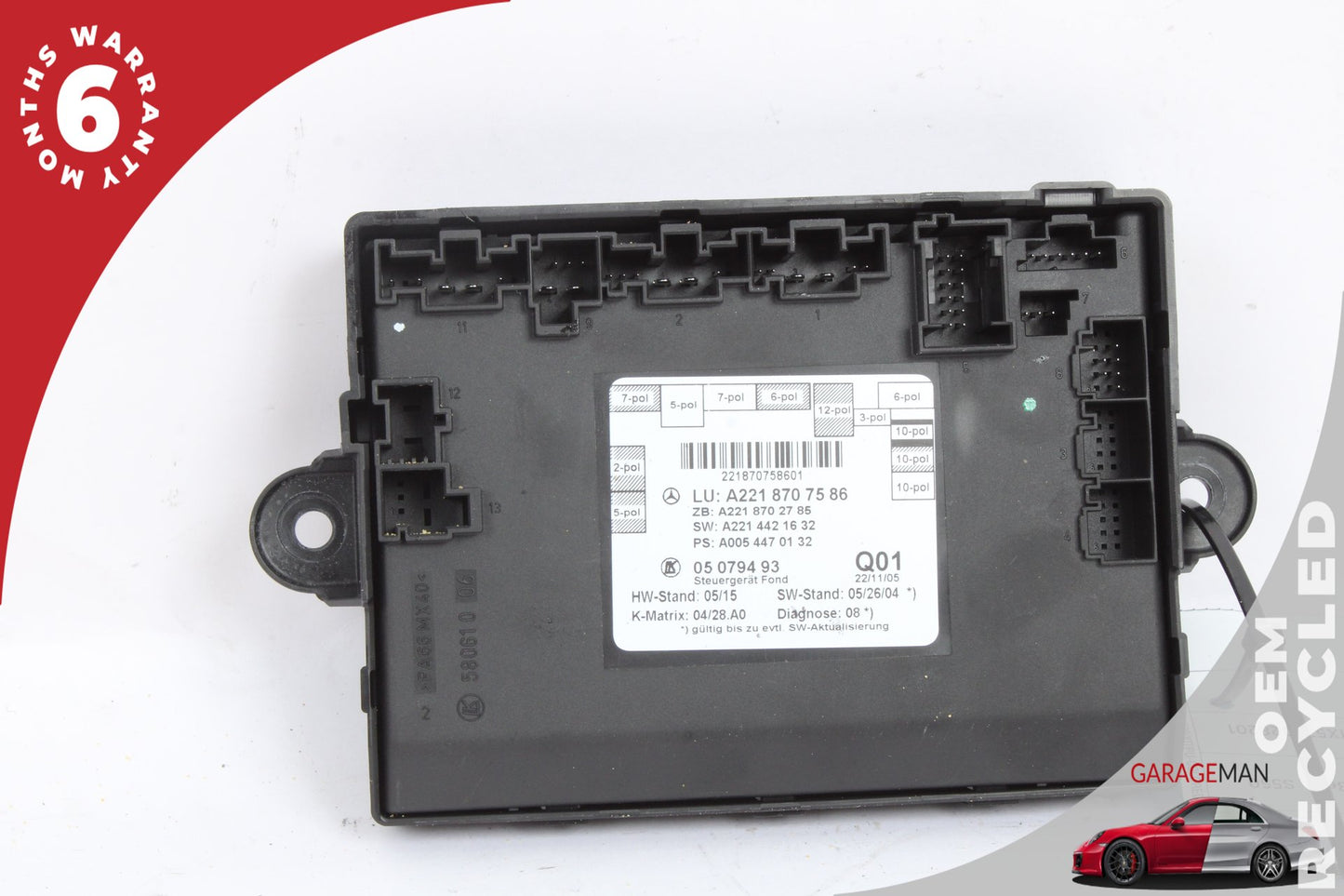 2007-2013 Mercedes W221 S550 Rear Right or Left Side Door Control Module OEM