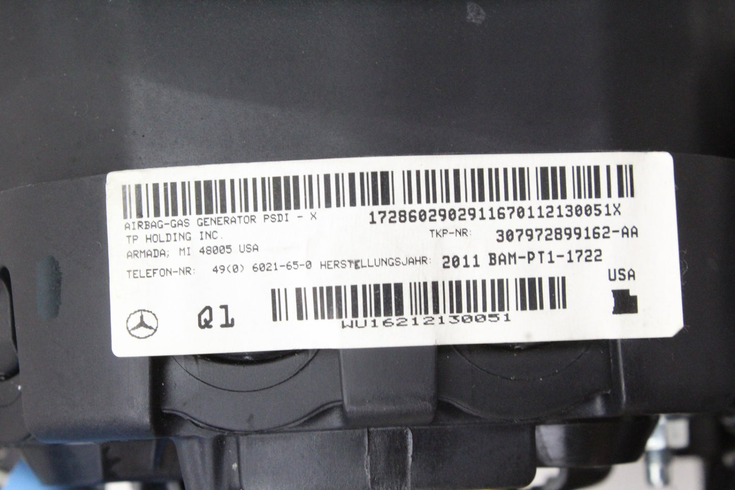 2012-2017 Mercedes C250 CDI W204 Steering Wheel Airbag 1728602902