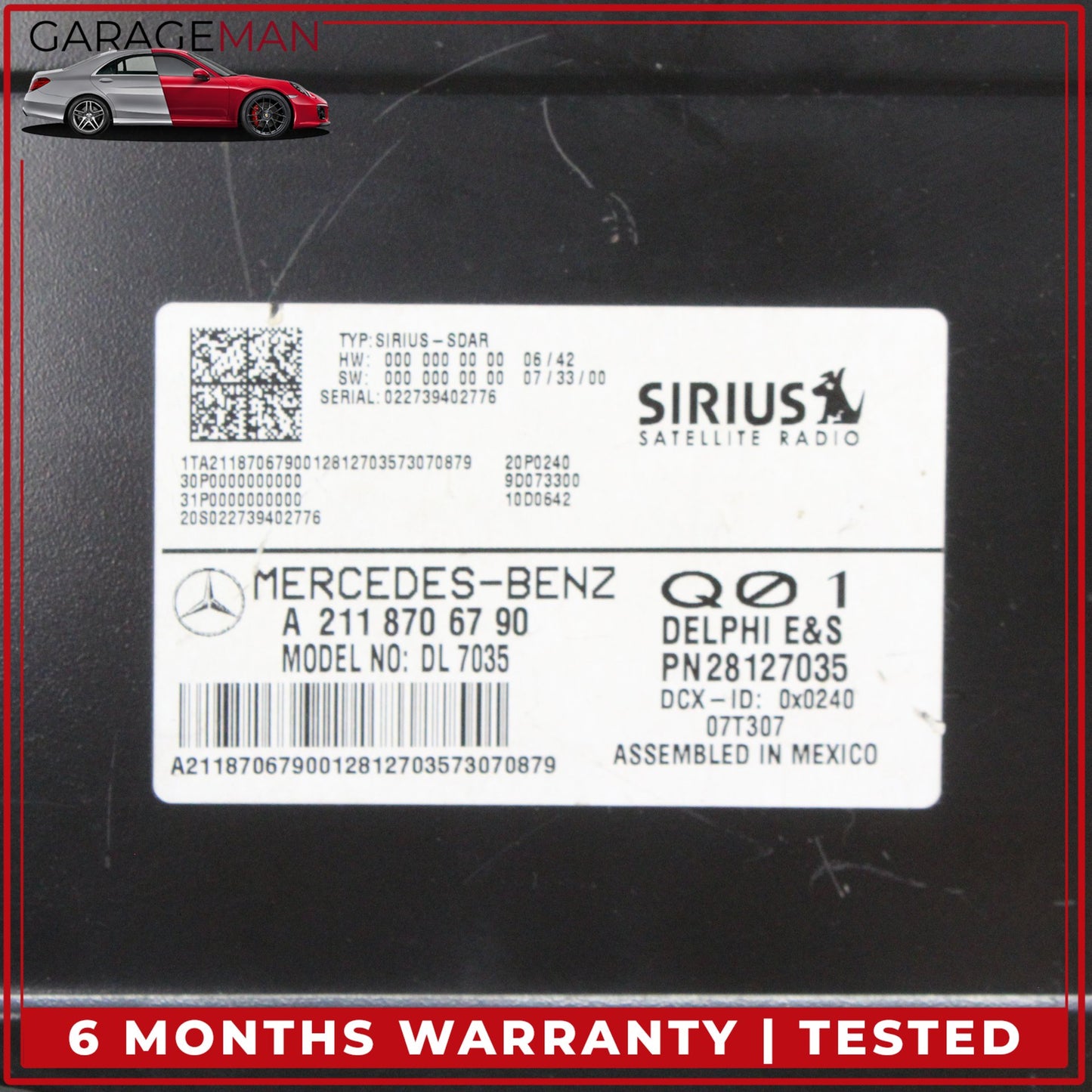 2003-2009 Mercedes X164 GL550 Sirius Satellite Radio Receiver 2118706790 OEM