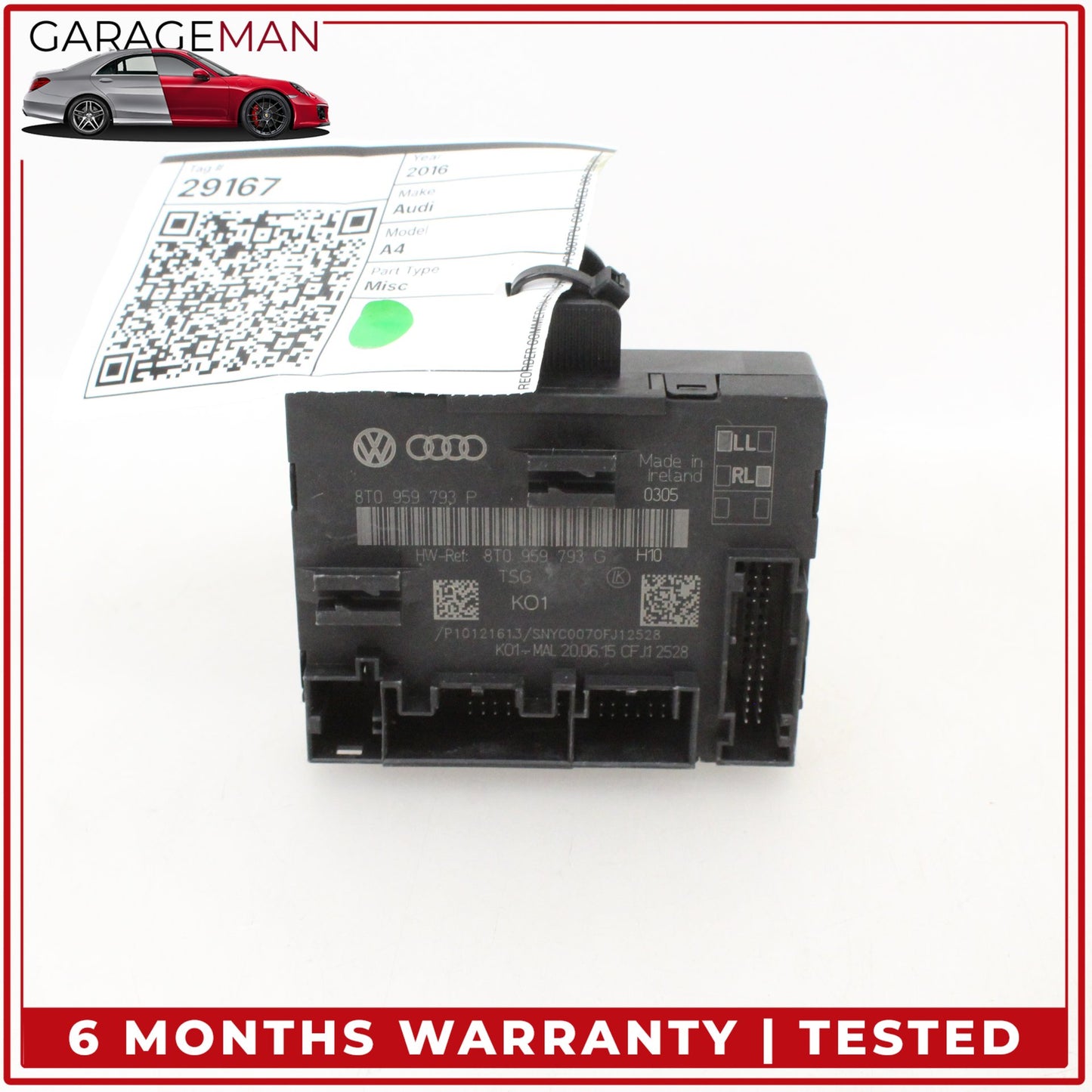 2013-2016 Audi A4 S4 Front Left Side Door Control Module Unit 8T0959793P OEM