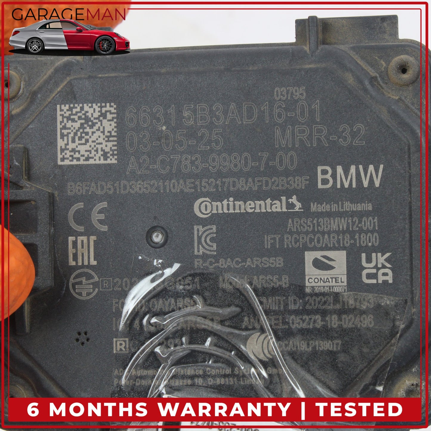 2022-2025 BMW X2 U10 SUV Cruise Control Distance Sensor Module 66315B3AD16 OEM