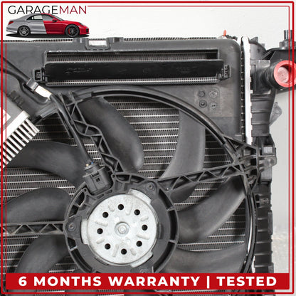 2009-2016 Audi A4 Radiator w/ Radiator Cooling Fan Assembly 8K0121003AD