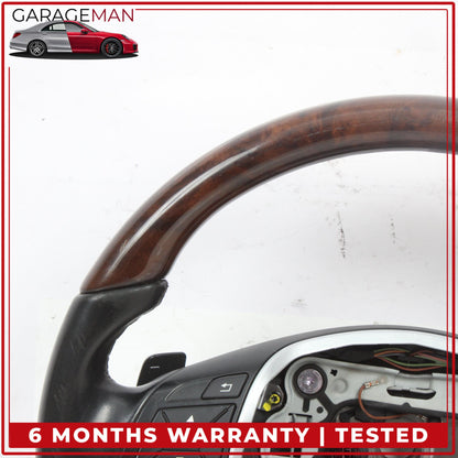 2012-2018 Mercedes W212 E350 CLS550 Steering Wheel w/ Paddle Shifters Wood OEM