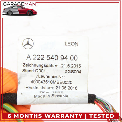 2015-2017 Mercedes W222 S550e Hybrid HV Battery Charging Port Wire Harness OEM