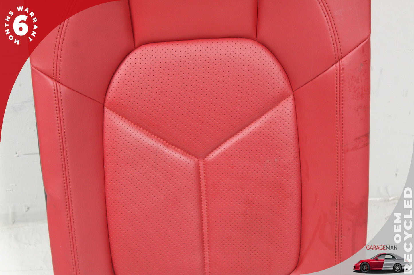 2015-2018 Porsche Macan 95B Front &amp; Rear Complete Leather Seat Assembly Red OEM