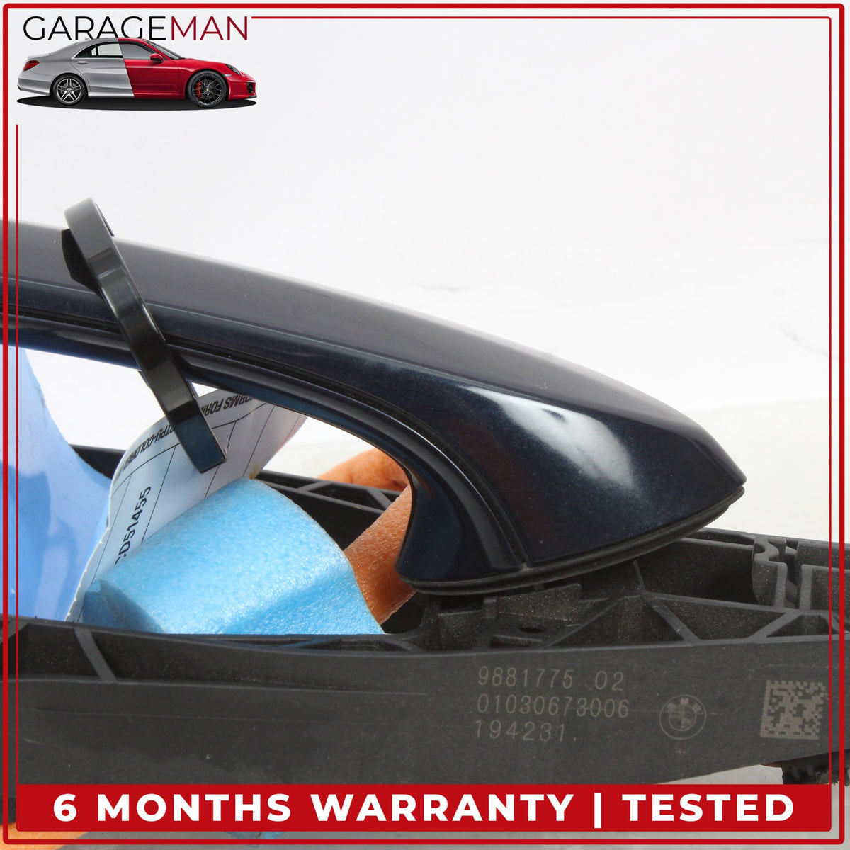 2017-2026 BMW 530e Rear Left Exterior Door Handle Imperial Blue Metallic OEM