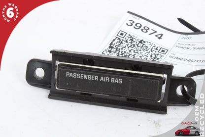 2006-2009 Pontiac Solstice RWD Passenger Bag Indicator w Hazard Warning Button 22625546 OEM